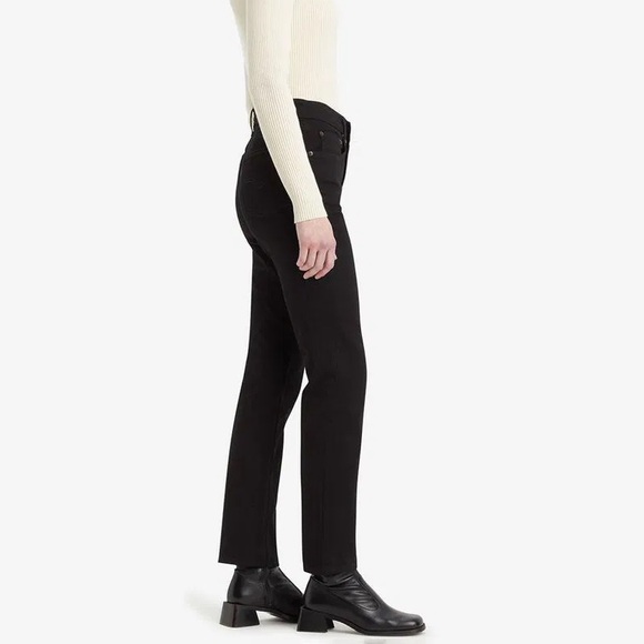Levi's Black 724 High-Rise Straight Crop Pants Size 28 - Picture 1 of 9